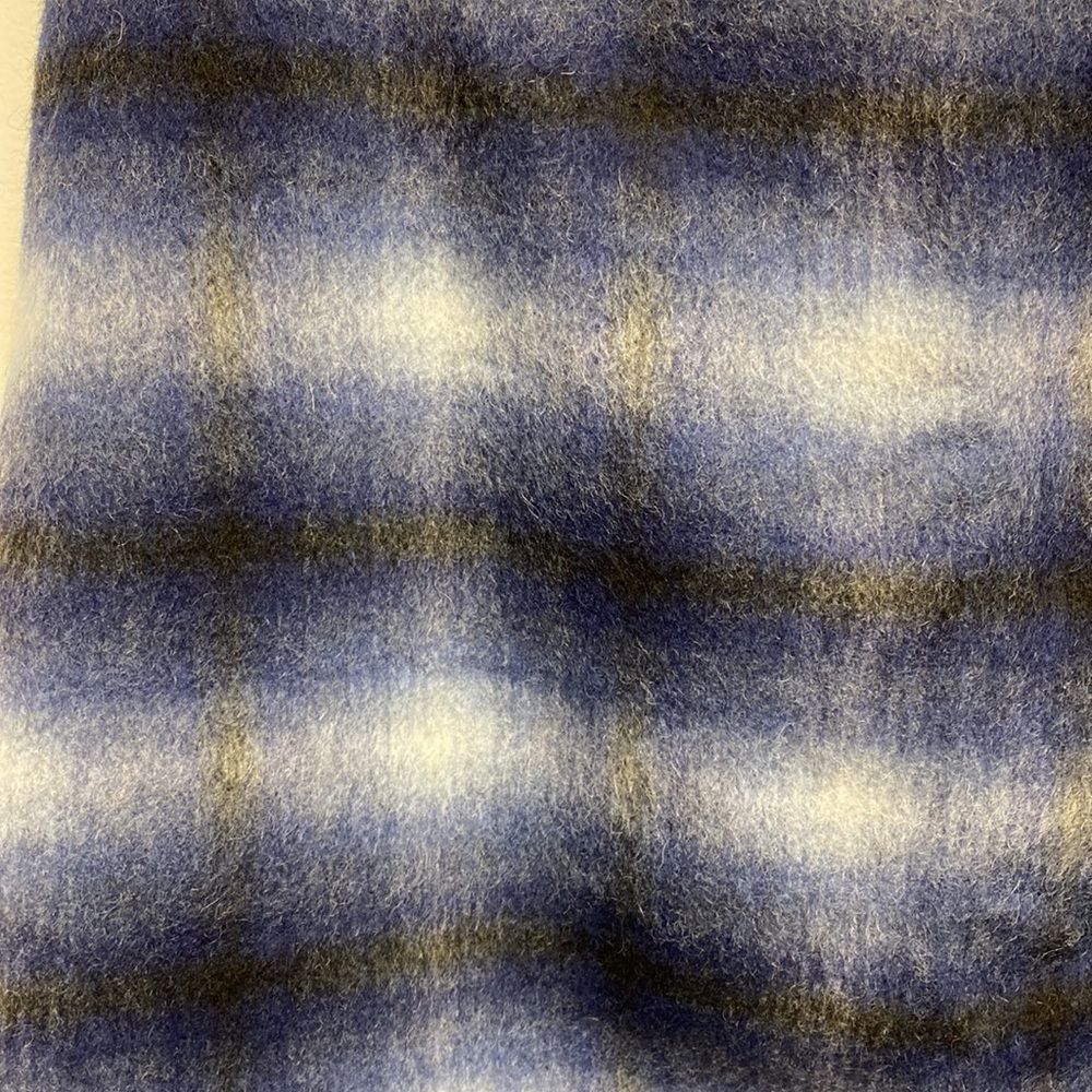 Catherine Malandrino Skirt Blue Wool Blend Brushed Plaid Tartan Size - 8 - Picture 5 of 14